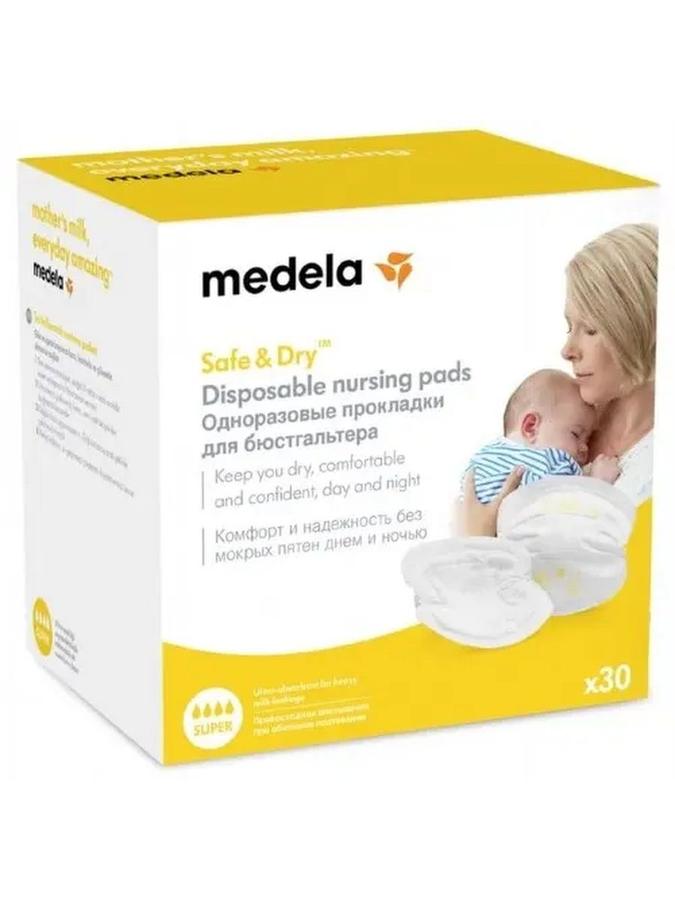МЕДЕЛА Прокладки грудные одноразовые впитывающие ультра-тонкие Safe & Dry №30
